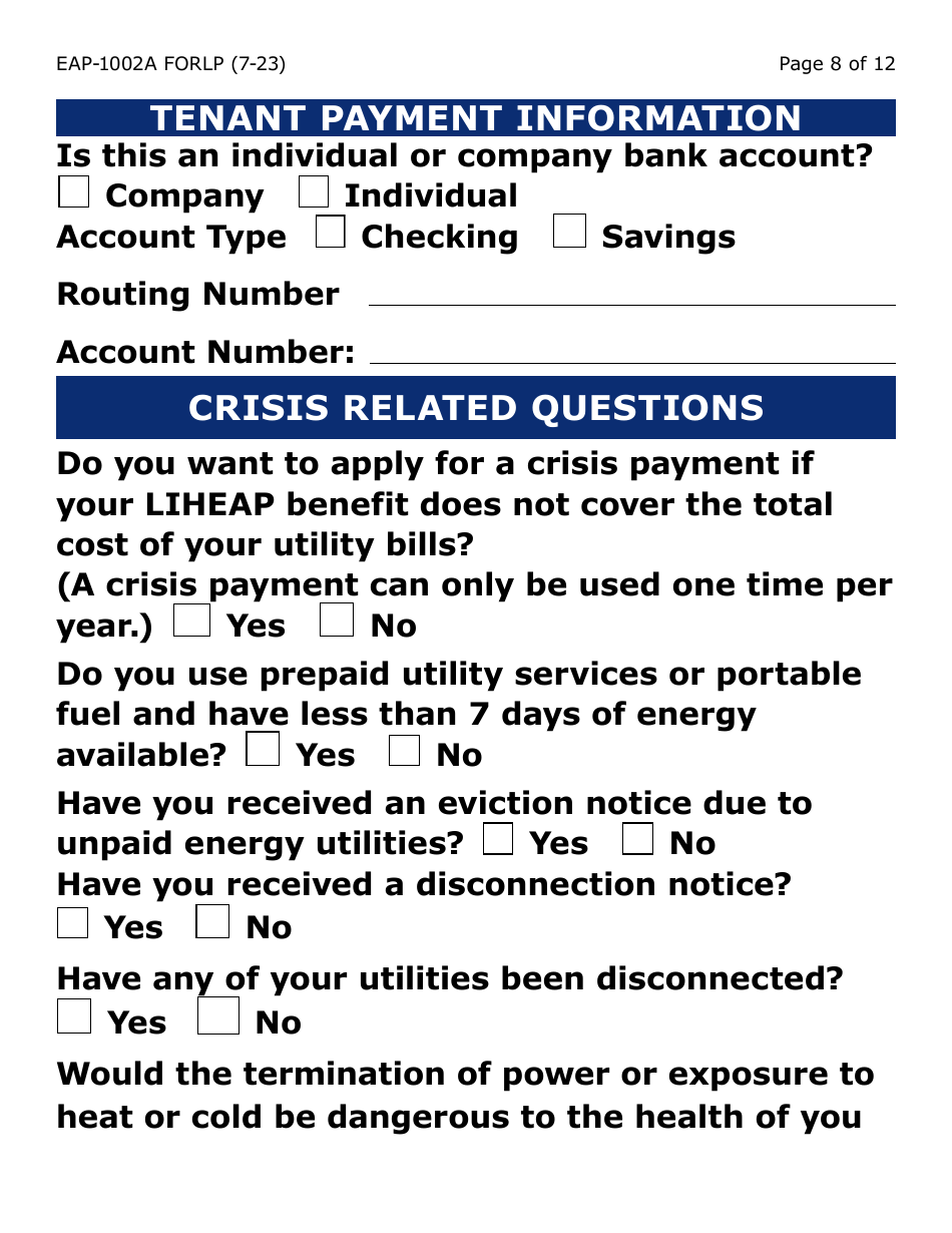 Form EAP-1002A-LP Liheap Application (Large Print) - Arizona, Page 8