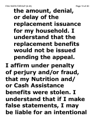 Form FAA-1847A-XLP Electronic Benefit Theft Replacement Request Form (Extra Large Print) - Arizona, Page 13