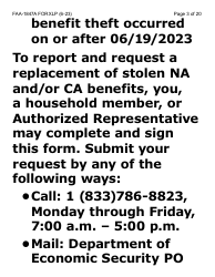 Form FAA-1847A-XLP Electronic Benefit Theft Replacement Request Form (Extra Large Print) - Arizona, Page 3