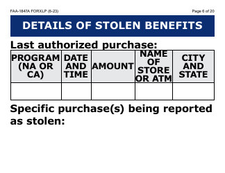 Form FAA-1847A-XLP Electronic Benefit Theft Replacement Request Form (Extra Large Print) - Arizona, Page 6