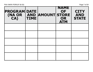 Form FAA-1847A-XLP Electronic Benefit Theft Replacement Request Form (Extra Large Print) - Arizona, Page 7