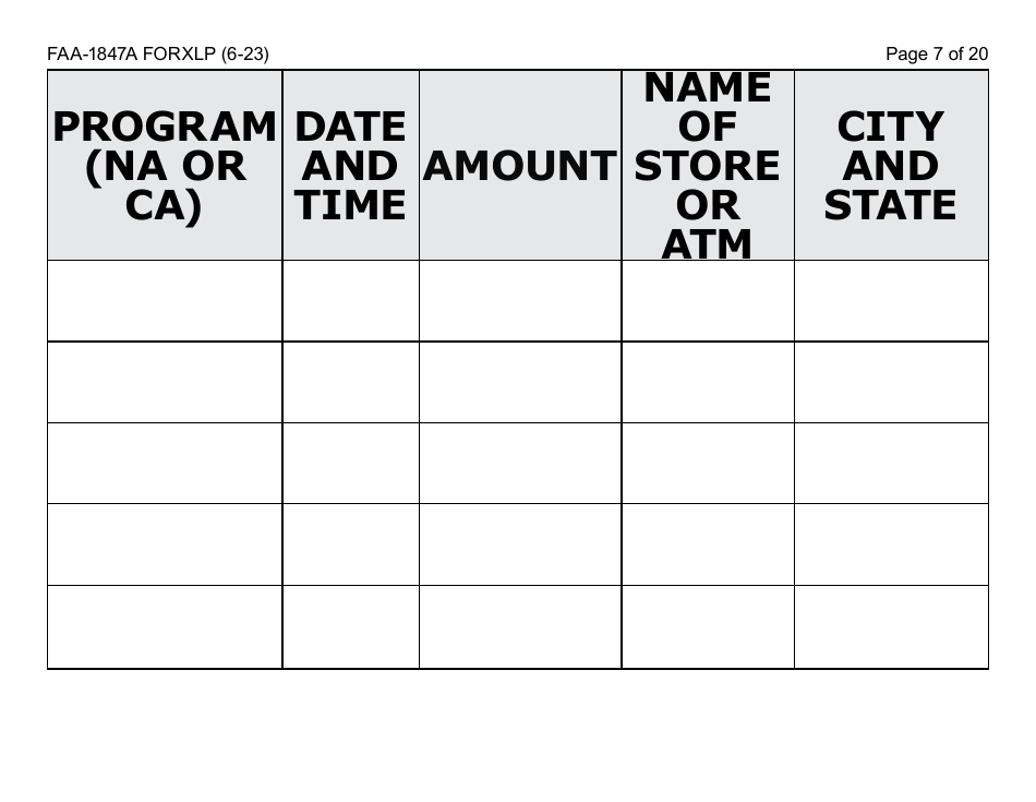Form FAA-1847A-XLP Electronic Benefit Theft Replacement Request Form (Extra Large Print) - Arizona, Page 7