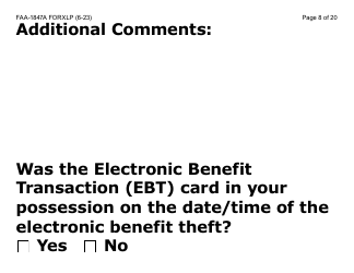 Form FAA-1847A-XLP Electronic Benefit Theft Replacement Request Form (Extra Large Print) - Arizona, Page 8