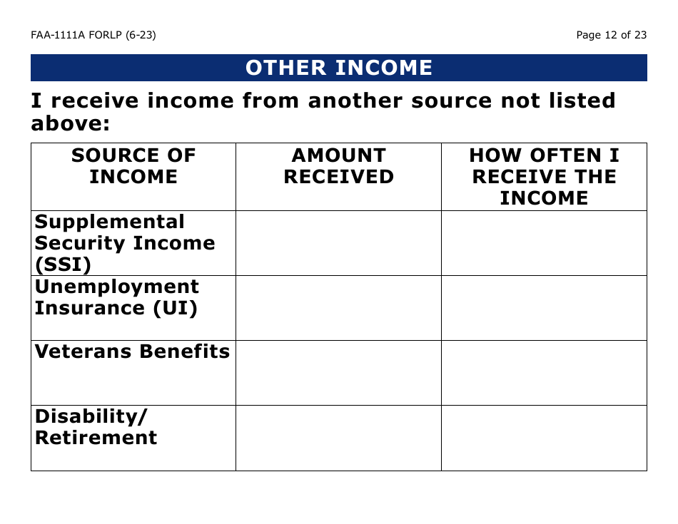Form FAA-1111A-LP Participant Statement Verification Worksheet (Large Print) - Arizona, Page 12