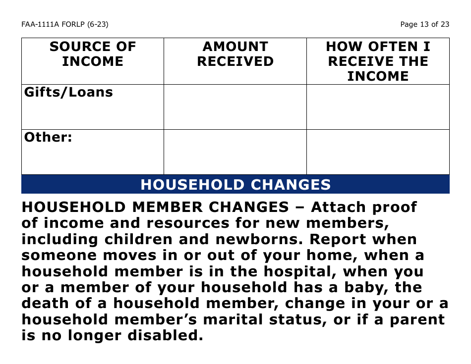 Form FAA-1111A-LP Participant Statement Verification Worksheet (Large Print) - Arizona, Page 13