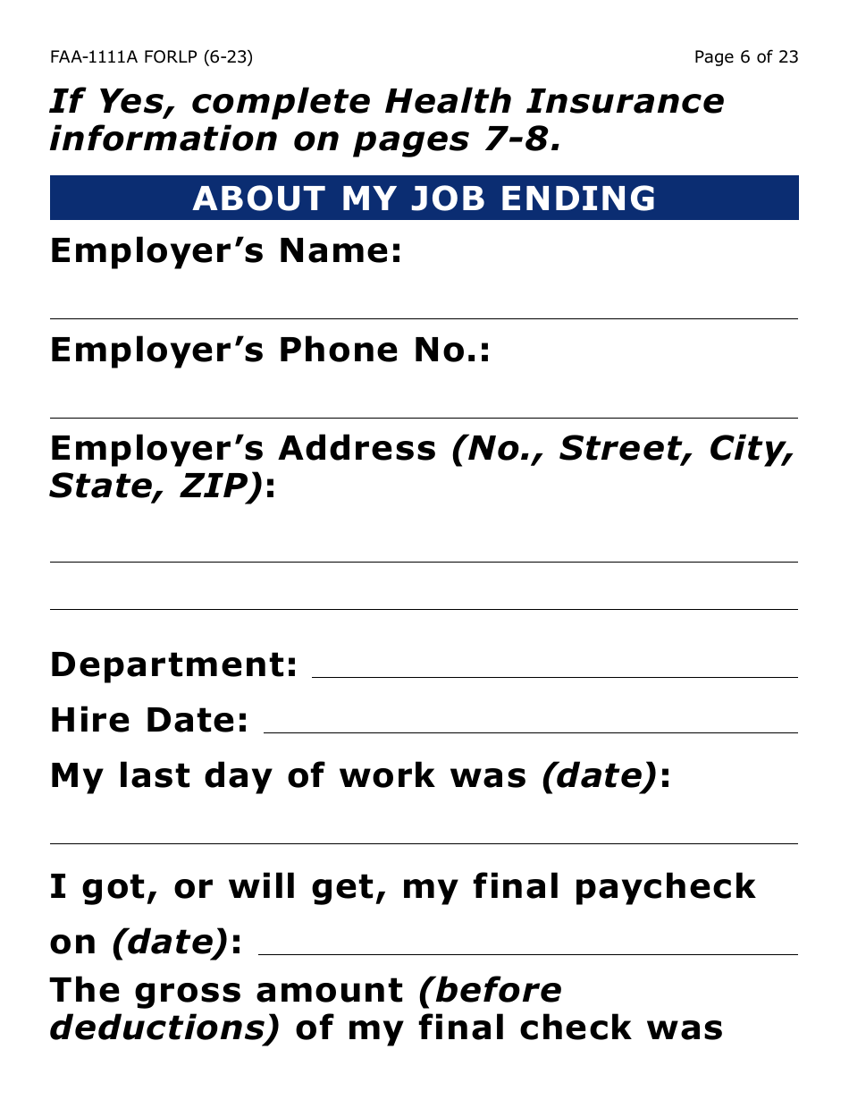 Form FAA-1111A-LP Participant Statement Verification Worksheet (Large Print) - Arizona, Page 6