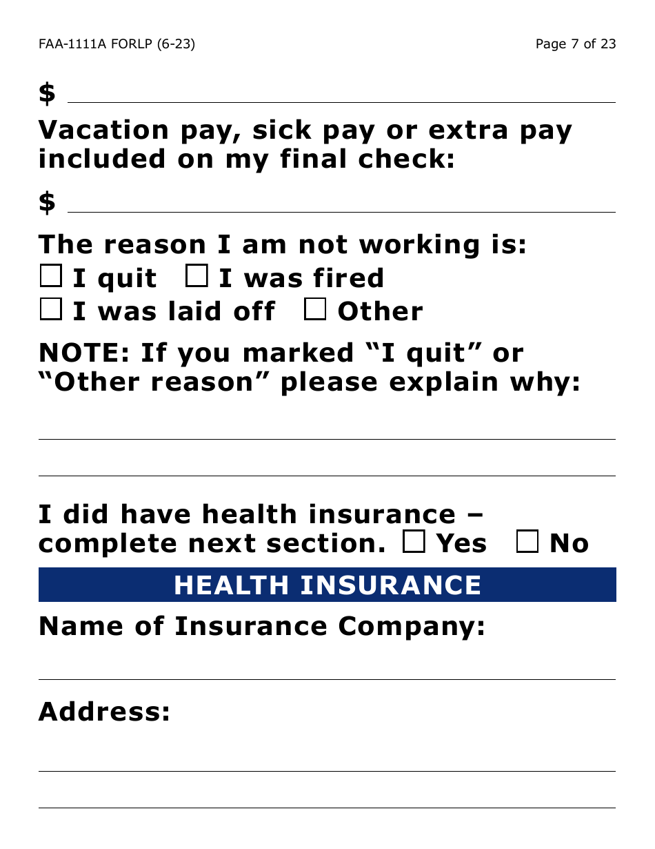 Form FAA-1111A-LP Participant Statement Verification Worksheet (Large Print) - Arizona, Page 7