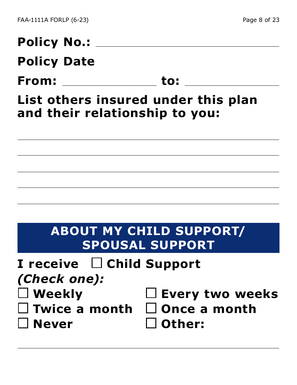 Form FAA-1111A-LP Participant Statement Verification Worksheet (Large Print) - Arizona, Page 8