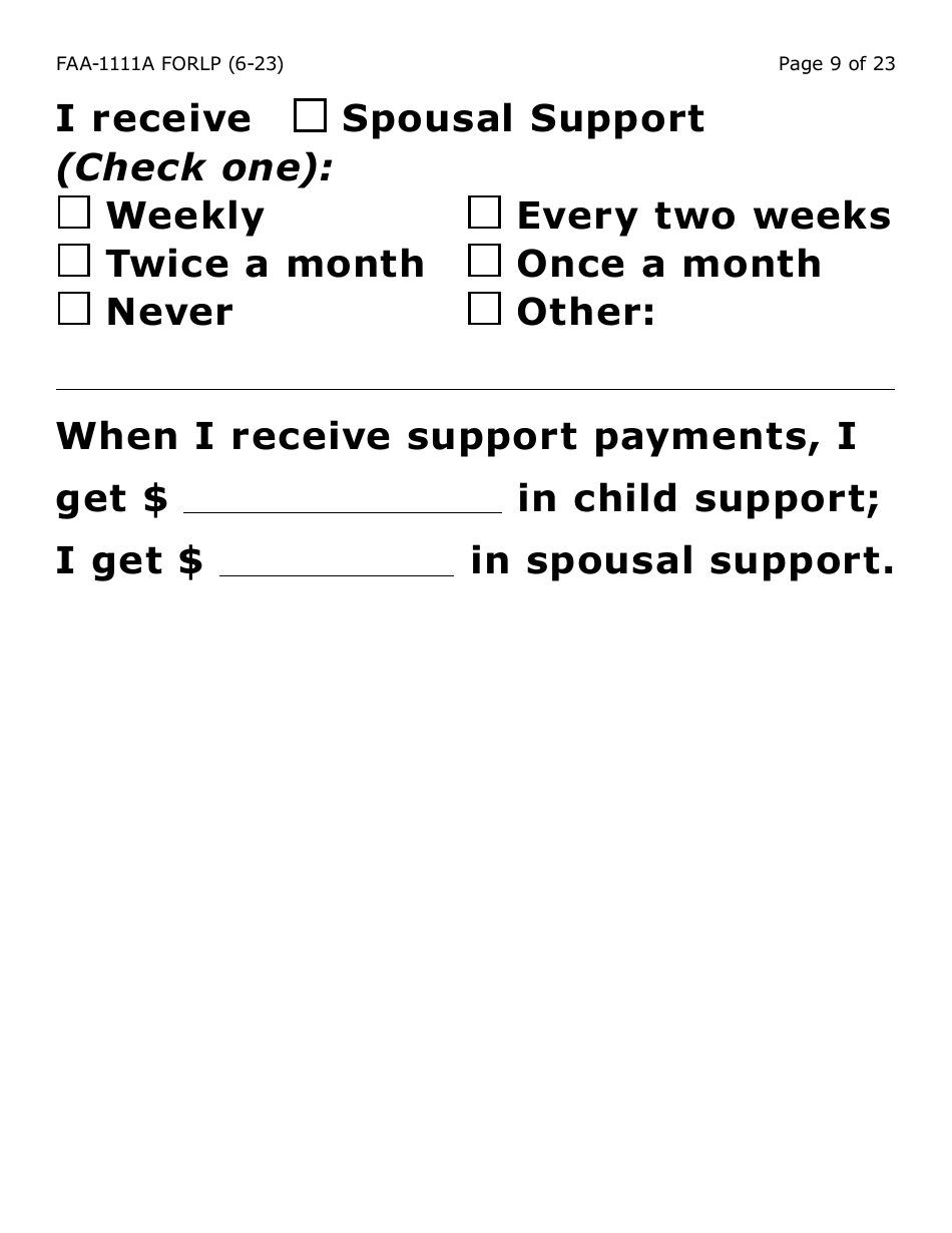 Form FAA-1111A-LP Participant Statement Verification Worksheet (Large Print) - Arizona, Page 9