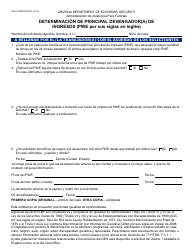 Document preview: Formulario FAA-0155B-S Determinacion De Principal Devengador(A) De Ingresos (Pwe Por Sus Siglas En Ingles) - Arizona (Spanish)