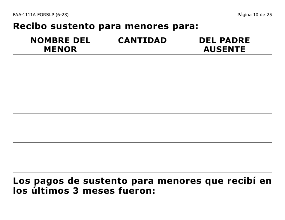 Formulario FAA-1111A-SXLP Formulario Para Verificar La Declaracion Del Participante (Letra Grande) - Arizona (Spanish), Page 10