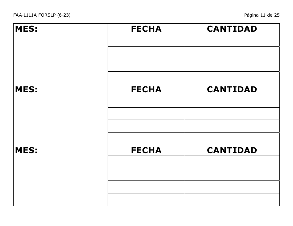 Formulario FAA-1111A-SXLP Formulario Para Verificar La Declaracion Del Participante (Letra Grande) - Arizona (Spanish), Page 11