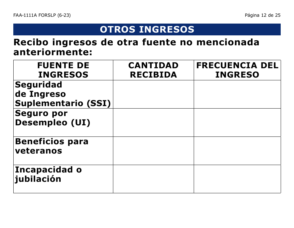 Formulario FAA-1111A-SXLP Formulario Para Verificar La Declaracion Del Participante (Letra Grande) - Arizona (Spanish), Page 12
