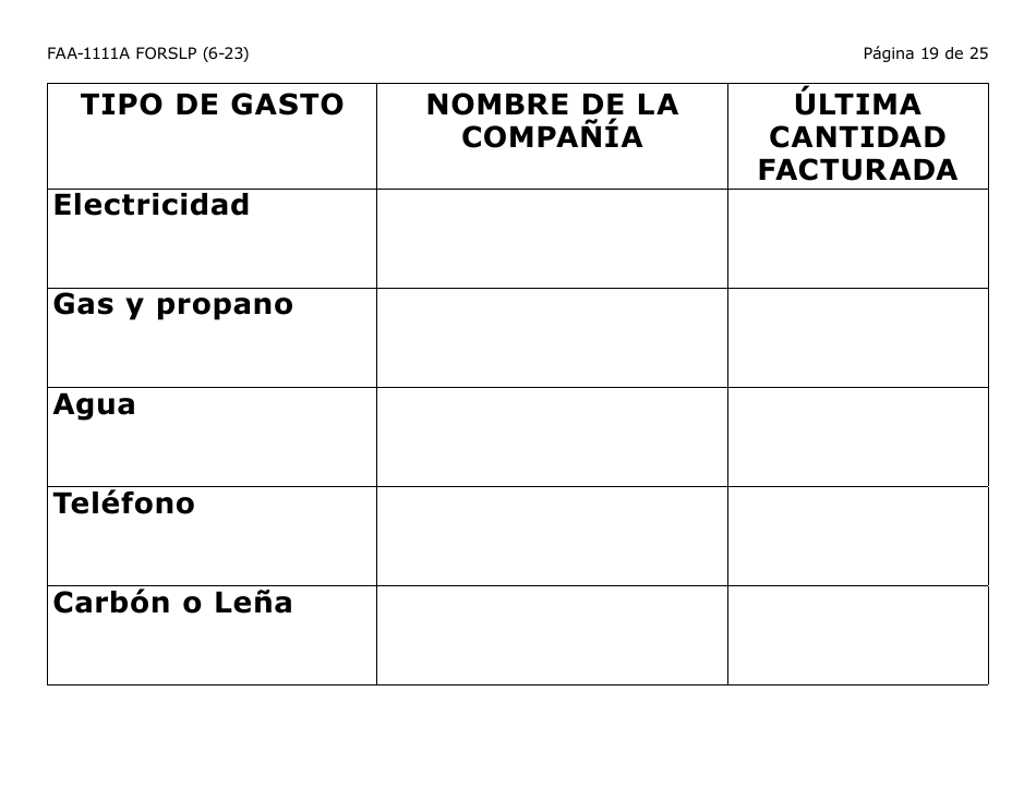 Formulario FAA-1111A-SXLP Formulario Para Verificar La Declaracion Del Participante (Letra Grande) - Arizona (Spanish), Page 19