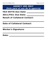 Formulario FAA-1111A-SXLP Formulario Para Verificar La Declaracion Del Participante (Letra Grande) - Arizona (Spanish), Page 22