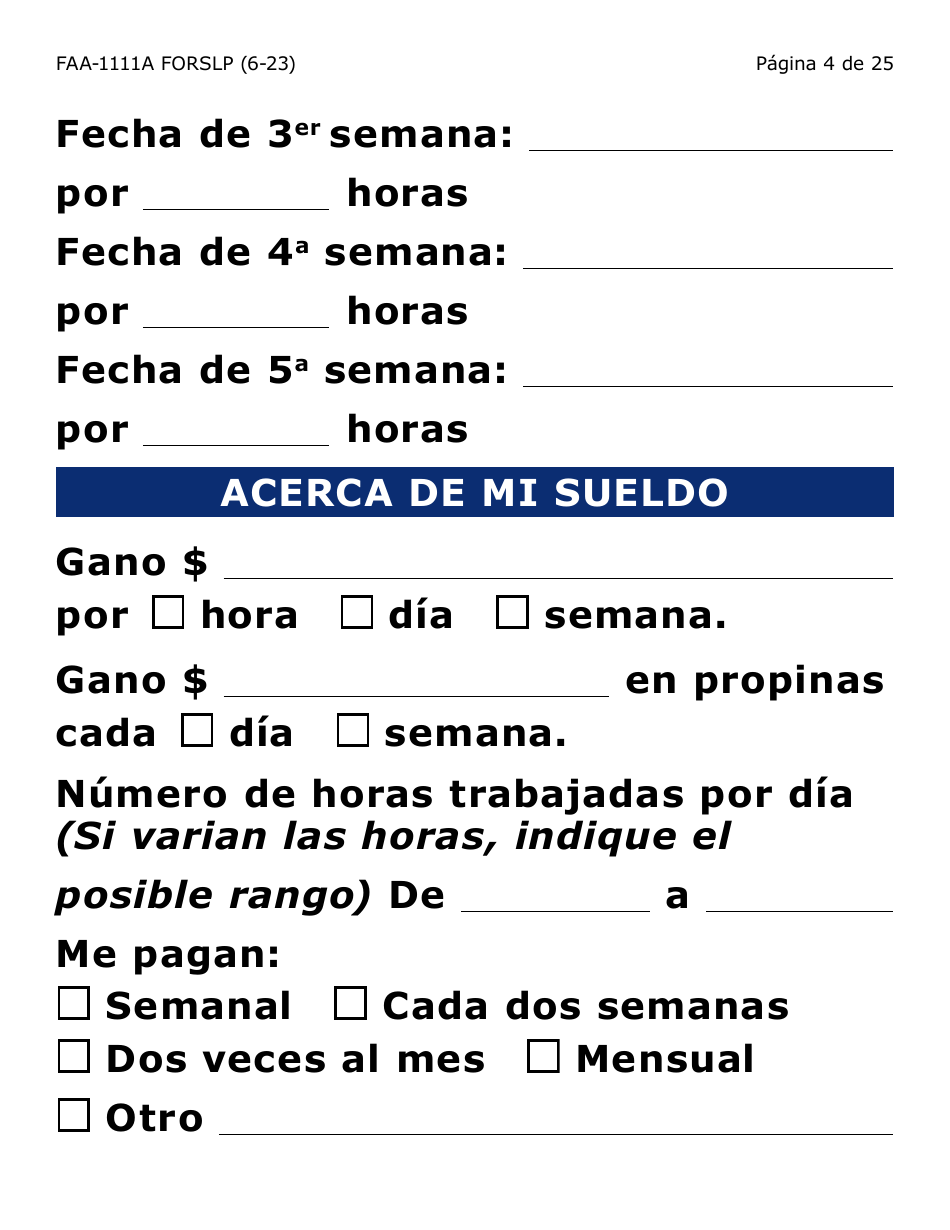 Formulario FAA-1111A-SXLP Formulario Para Verificar La Declaracion Del Participante (Letra Grande) - Arizona (Spanish), Page 4