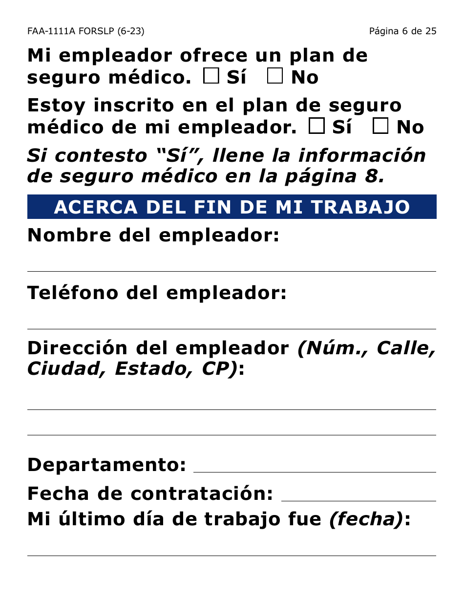 Formulario FAA-1111A-SXLP Formulario Para Verificar La Declaracion Del Participante (Letra Grande) - Arizona (Spanish), Page 6