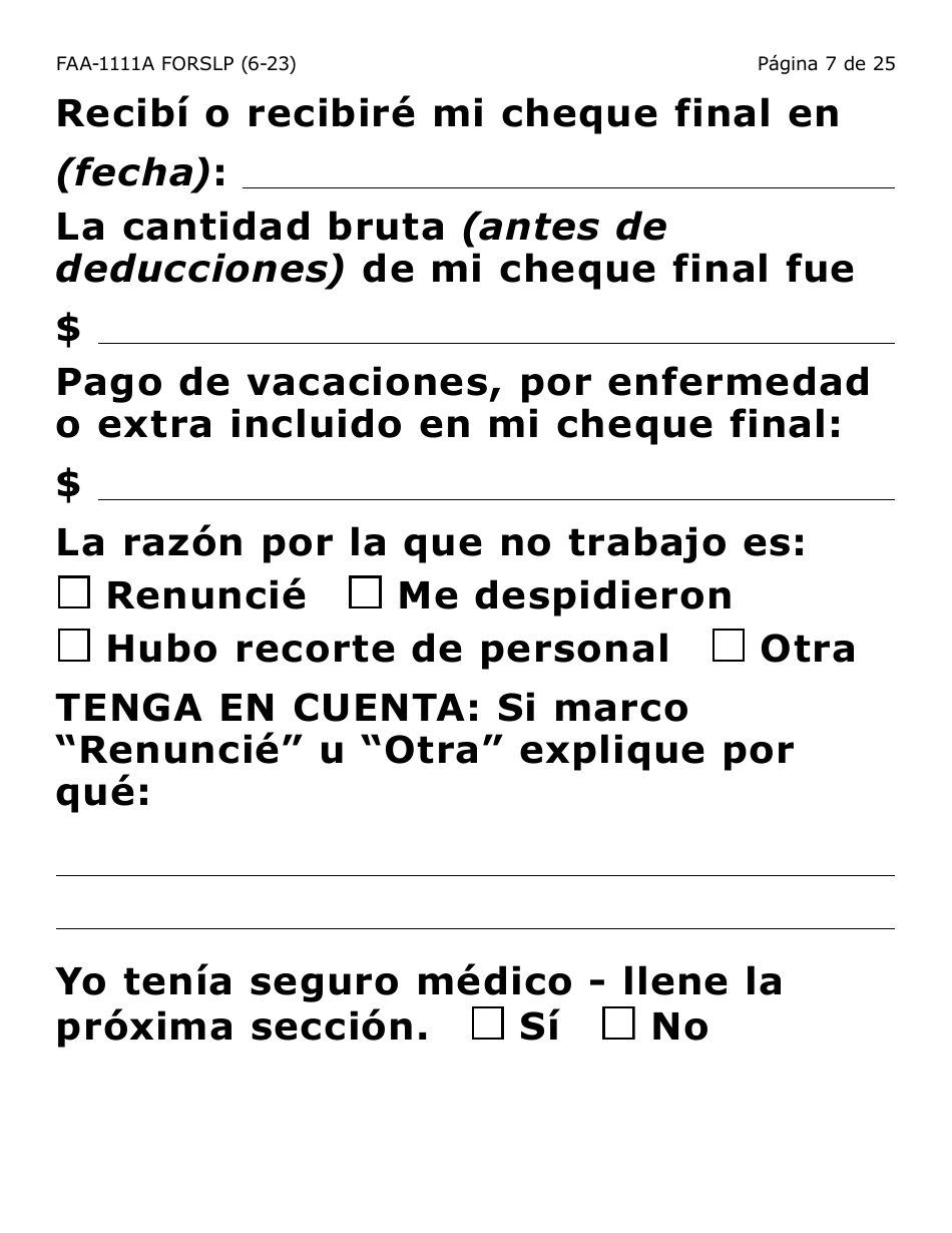 Formulario FAA-1111A-SXLP Formulario Para Verificar La Declaracion Del Participante (Letra Grande) - Arizona (Spanish), Page 7