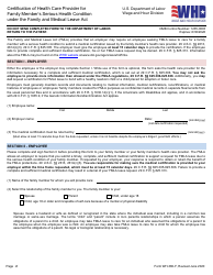 Form WH-380-F Certification of Health Care Provider for Family Member&#039;s Serious Health Condition Under the Family and Medical Leave Act