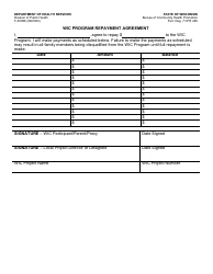 Form F-40096 Wic Program Repayment Agreement - Wisconsin