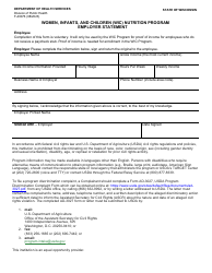 Document preview: Form F-40076 Employer Statement - Women, Infants, and Children (Wic) Nutrition Program - Wisconsin
