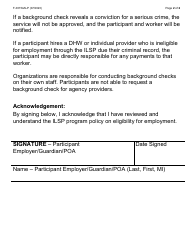 Form F-03154ALP Ilsp Participant Acknowledgement of Direct-Hire Worker and Provider Eligibility for Employment - Large Print - Wisconsin, Page 2
