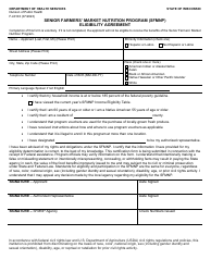 Document preview: Form F-40103 Eligibility Agreement - Senior Farmers' Market Nutrition Program (Sfmnp) - Wisconsin
