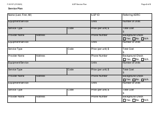 Form F-03157 Independent Living Supports Pilot (Ilsp) Service Plan - Wisconsin, Page 2