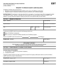 Document preview: Form F-19002 Request to Reduce Quest Card Balance - Wisconsin
