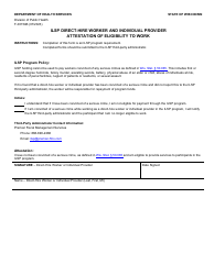 Document preview: Form F-03154B Ilsp Direct-Hire Worker and Individual Provider Attestation of Eligibility to Work - Wisconsin