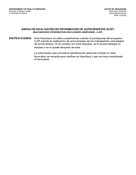 Formulario F-03155S Anexo De Divulgacion De Informacion De Antecedentes (Ilsp) - Wisconsin (Spanish)