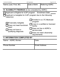 Form F-03161LP Independent Living Supports Pilot (Ilsp) Application - Wisconsin, Page 11