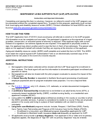 Form F-03161 Independent Living Supports Pilot (Ilsp) Application - Wisconsin