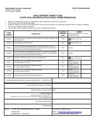 Form F-00771B Child Support Agency (Csa) State Vital Records Office (Svro) Forms Requisition - Wisconsin
