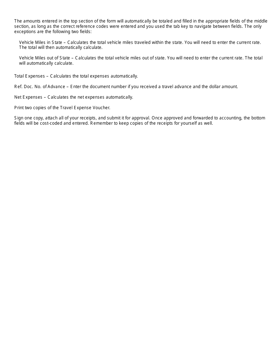 Form SFN52785 Travel Expense Voucher - North Dakota, Page 3