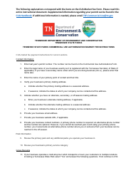 Document preview: Instructions for Tennesse State Parks Commercial Use Authorization Market Fee - Tennessee
