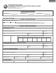 State Form 9340 Application for License to Operate an Ambulatory Outpatient Surgical Center - Indiana