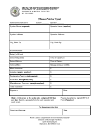 Form SFN53274 Operator Expense Reimbursement - North Dakota