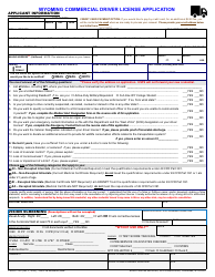 Document preview: Form FSCDL-705 Wyoming Commercial Driver License Application - Wyoming