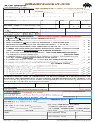 Document preview: Form FSDL-705 Wyoming Driver License Application - Wyoming