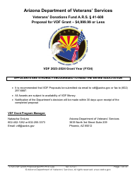 Document preview: Proposal for Vdf Grant - $4,999.99 or Less - Arizona, 2024