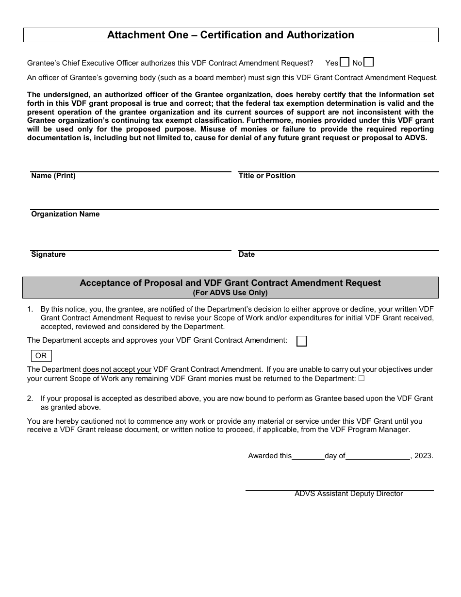 2023 Arizona Vdf Grant Contract Amendment Request - Fill Out, Sign ...