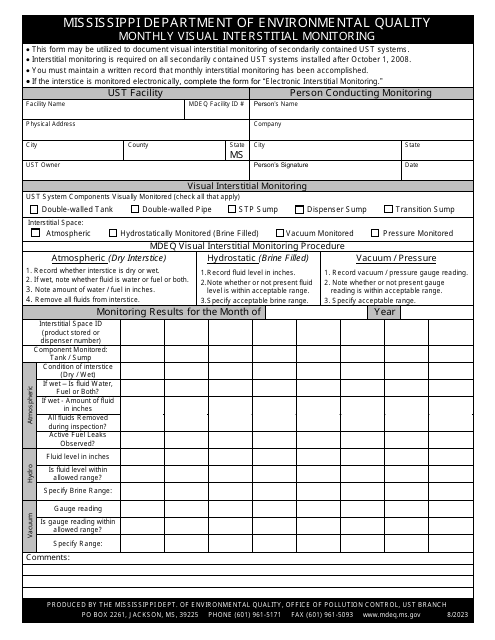 Monthly Visual Interstitial Monitoring - Mississippi Download Pdf