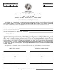 Document preview: DCAE Form APPR-303 Preapprenticeship Participating Employer's Agreement - Florida