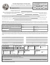 Document preview: DCAE Form APPR-401 Pre-apprenticeship Agreement Form - Florida