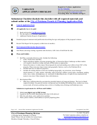 Document preview: Variance Application Checklist - City of Petaluma, California