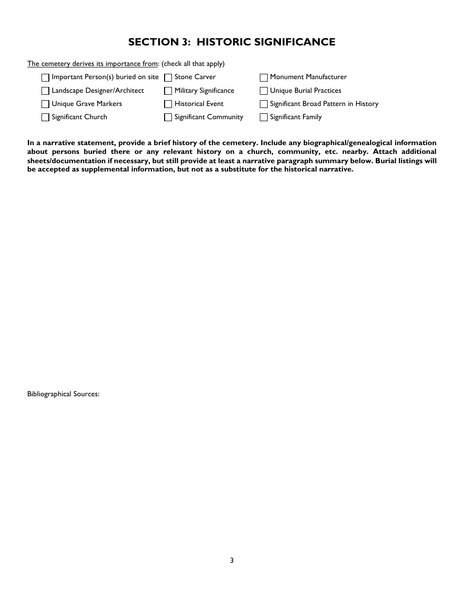 Alabama Historic Cemetery Register Application - Alabama, Page 3