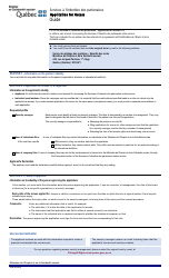 Form 2490 Application for Access - Quebec, Canada