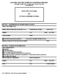 Document preview: Form DHS-1929 Central Registry Clearance Request - Michigan