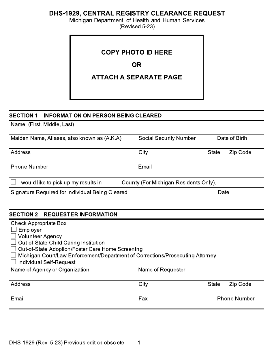 Form Dhs 1929 Fill Out Sign Online And Download Printable Pdf Michigan Templateroller 9381